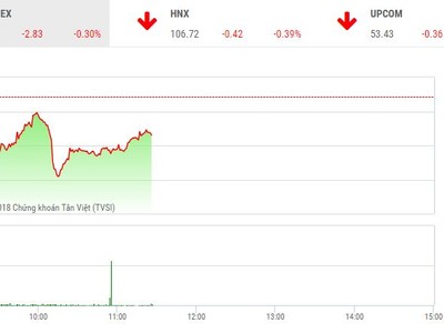 Phiên sáng 10/12: Sắc đỏ chiếm ưu thế, thị trường điều chỉnh