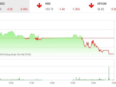 Phiên chiều 7/10: Lực bán gia tăng, VN-Index rơi xuống đáy của ngày