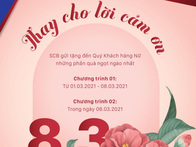 SCB tri ân khách hàng nữ nhân dịp 8/3