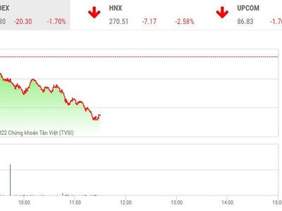 Giao dịch chứng khoán sáng 1/7: Thị trường tiếp tục chìm trong sắc đỏ, VN-Index bốc hơi hơn 20 điểm