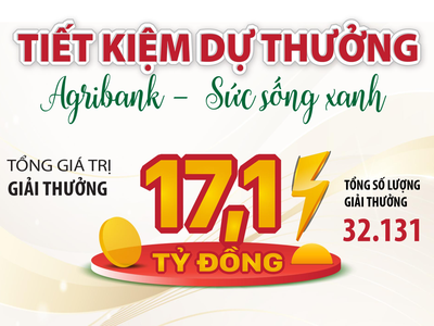 17,1 tỷ đồng dành cho khách hàng tham gia “Agribank - Sức sống Xanh”