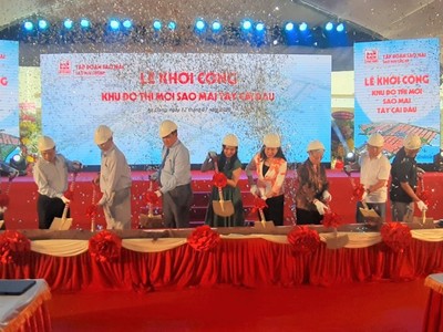 Tập đoàn Sao Mai phối hợp với huyện Châu Phú tổ chức khởi công Khu đô thị mới Sao Mai Tây Cái Dầu
