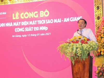 Tập đoàn Sao Mai hoàn thành nhà máy điện mặt trời Sao Mai An Giang hơn 6.000 tỷ đồng