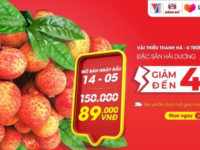 Vải thiều Thanh Hà lên sàn thương mại điện tử Lazada