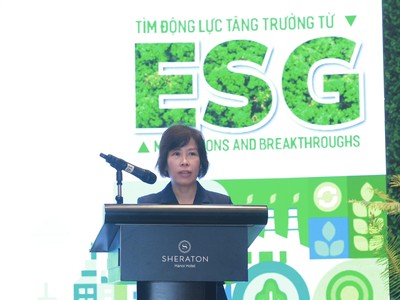 Thứ trưởng Bộ Kế hoạch và Đầu tư Nguyễn Thị Bích Ngọc phát biểu tại Hội thảo