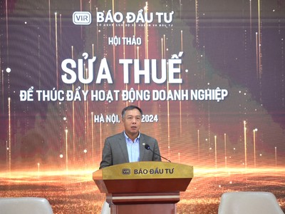 Ông Lê Trọng Minh, Tổng biên tập Báo Đầu tư phát biểu tại Hội thảo. Ảnh Dũng Minh. 