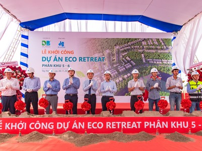 Tập đoàn Xây dựng Hòa Bình và Chủ đầu tư DB Group (Nhà sáng lập Ecopark) tổ chức Lễ khởi công xây dựng Dự án Khu đô thị sinh thái, thương mại du lịch xã Bến Lức, tỉnh Tây Ninh (Eco Retreat).