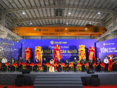 Công ty Cổ phần Tôn Thép Việt Pháp chính thức tổ chức Lễ khánh thành nhà máy thép cán nguội số 2 tại Hải Phòng.