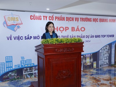 Bà Nguyễn Thị Thúy Hường - Đại diện chủ đầu tư dự án phát biểu