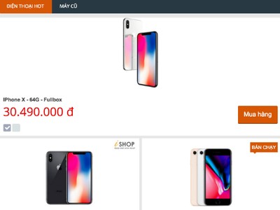 Giá iPhone X tại một cửa hàng ở Hà Nội sáng 6/11 đã giảm tới 30 triệu đồng so với ba ngày trước
