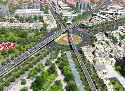 Cầu vượt hình chữ N ở nút giao Nguyễn Kiệm - Nguyễn Thái Sơn đã hoàn thành 2/3 nhánh.