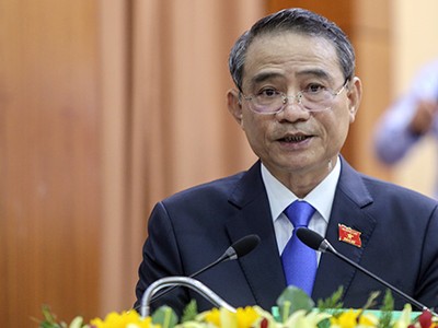 Ông Trương Quang Nghĩa - Bí thư Thành ủy Đà Nẵng phát biểu tại phiên khai mạc HĐND TP Đà Nẵng sáng 5/12. Ảnh: Nguyễn Đông