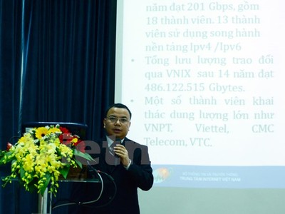 Ông Lê Nam Trung, Phó Giám đốc VNNIC cho biết năm 2018 đơn vị này sẽ tiếp tục tổ chức các sự kiện nâng cao nhận thức của cộng đồng về việc sử dụng tên miền .vn. (Ảnh: M.V/Vietnam+)