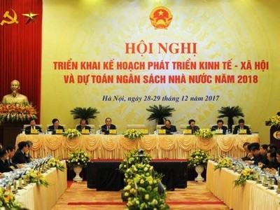 Tổng Bí thư Nguyễn Phú Trọng phát biểu chỉ tại Hội nghị trực tuyến với các địa phương, triển khai kế hoạch phát triển kinh tế - xã hội và dự toán ngân sách nhà nước năm 2018, khai mạc sáng ngày 28/12.