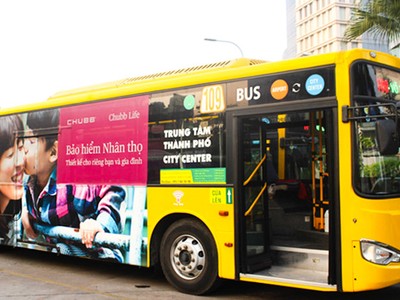 Tuyến buýt số 109 tại bến Công viên 23/9. Ảnh: Tùng Giang.