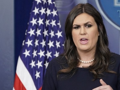 Người phát ngôn Nhà Trắng Sarah Sanders. Ảnh: AFP.