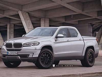 Ảnh đồ họa bán tải hạng sang thương hiệu BMW của người hâm mộ. Ảnh: Carscoops. 