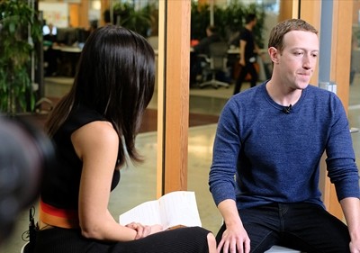 Mark Zuckerberg trong buổi phỏng vấn với CNN. Ảnh: CNN