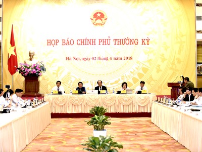 Cuộc họp báo Chính phủ. Ảnh:VGP/Nhật Bắc