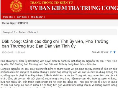 Kỷ luật cán bộ chủ chốt một số địa phương