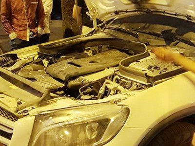 Một chiếc GLC từng xảy ra hiện tượng chập cháy khi người dùng cố đề lại. Ảnh: HN.