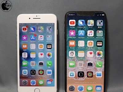 Mô hình iPhone X Plus màn hình 6,5 inch (phải), đặt cạnh iPhone 8 Plus.