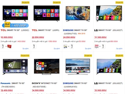 Các dòng TV màn hình lớn năm nay có giá bán tốt.