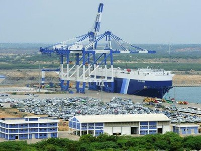 Cảng Hambantota ở Sri Lanka, công trình được Trung Quốc đổ tiền đầu tư xây dựng. (Ảnh: Getty).