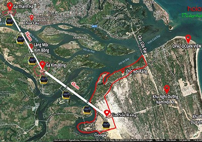 Phối cảnh dự án cáp treo dài  khoảng 7 km. Ảnh: NVN.