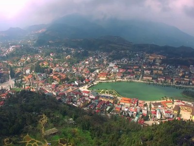 Thị trấn Sapa nhìn từ trên cao. Ảnh: Interrnet.