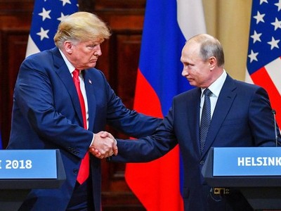Tổng thống Trump và người đồng cấp Nga Putin gặp nhau tại Helsinki ngày 16/8 (Ảnh: Getty).