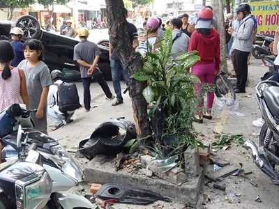 Hiện trường vụ tai nạn. Ảnh: Tin Tin.