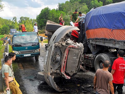 Hiện trường vụ tai nạn. Ảnh: Minh Lý.