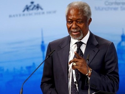 Kofi Annan tại một cuộc họp ở Đức năm 2016. Ảnh: Reuters.