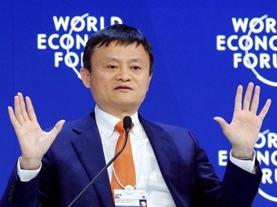 Chủ tịch Alibaba - Jack Ma tại Diễn đàn Kinh tế Thế giới. Ảnh: Reuters.