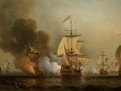 Trận đánh khiến tàu San José bị chìm ngày 28/5/1708. Ảnh: War History.