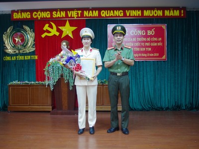 Bộ Công an bổ nhiệm nữ Phó Giám đốc Công an tỉnh Kon Tum