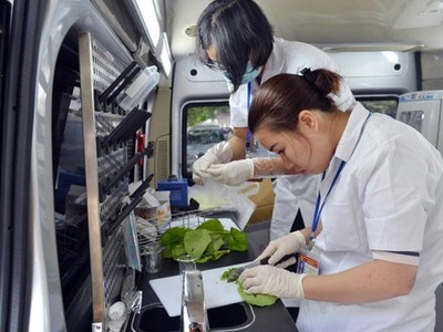 Hà Nội sử dụng xe kiểm nghiệm an toàn thực phẩm chuyên dùng trong các đợt thanh tra, kiểm tra (Nguồn: Internet).