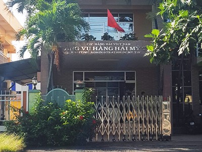 Trụ sở Cảng vụ hàng hải Mỹ Tho sáng 9/11. Ảnh: An Nam.