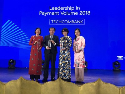 Techcombank dẫn đầu thị trường về doanh số thanh toán qua thẻ Visa tại Việt Nam