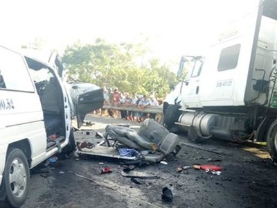 Hiện trường vụ tai nạn.