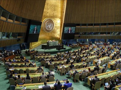 Một phiên họp của Đại hội đồng LHQ.