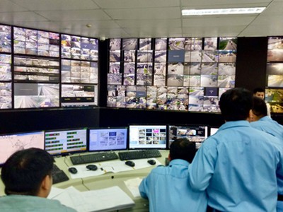 Trung tâm điều khiển giao thông đặt tại trụ sở quản lý đường hầm sông Sài Gòn (quận 2). (Ảnh: Hữu Nguyên) 