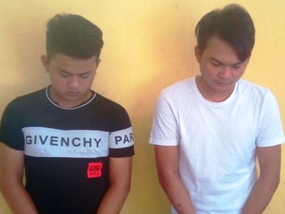 2 đối tượng An và Đạt tại cơ quan công an.