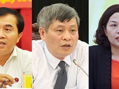 Từ trái sang, Thứ trưởng Bộ Xây dựng Lê Quang Hùng, Thứ trưởng Bộ KH-CN Phạm Công Tạc, Phó Thống đốc NHNN Nguyễn Thị Hồng được Thủ tướng bổ nhiệm lại.