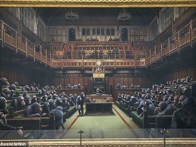 Bức tranh “Quốc hội đã bị phá hủy”.