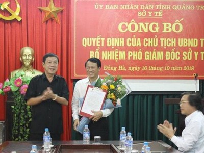 Ông Đỗ Văn Hùng khi được bổ nhiệm làm Phó Giám đốc Sở Y tế cách đây 1 năm.