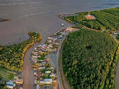 Khu vực Mũi Cà Mau nhìn từ trên cao. (Ảnh: Thế Anh/TTXVN).