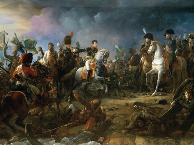 Napoleon và các tướng Pháp trong trận Austerlitz. Ảnh: Wikimedia Commons.