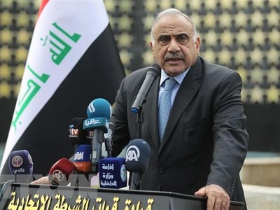 Thủ tướng Iraq Adel Abdel Mahdi tại một sự kiện ở thủ đô Baghdad. (Ảnh: AFP/TTXVN)